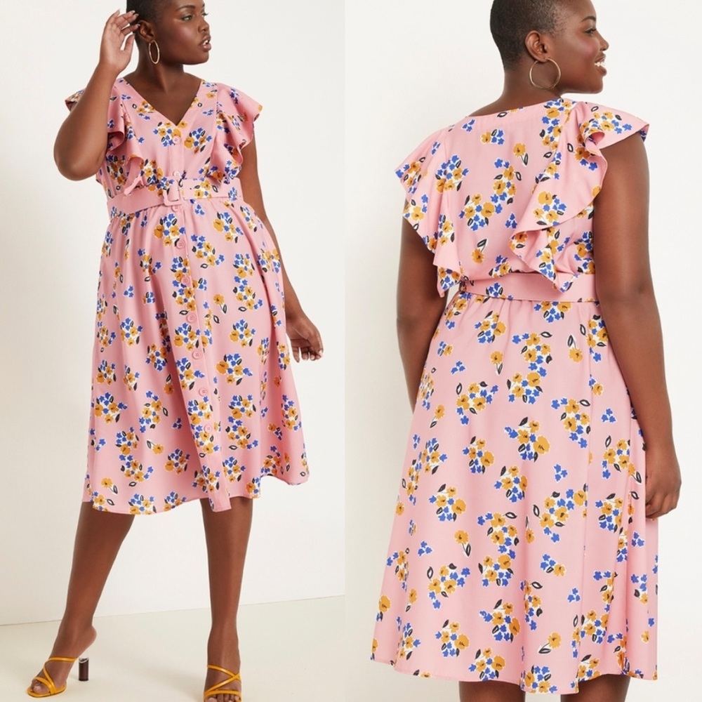 Eloquii ruffled fit & flare dress